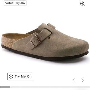 Suede Birkenstock Slip-On Clogs with Buckle bn with box
